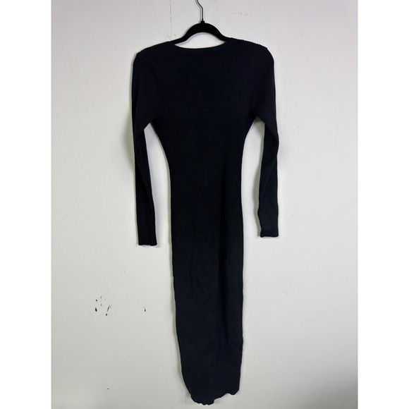 Edikted Jazlyn Long Sleeve Rib Sweater Dress Midi Length Goth Grunge Size Medium - Picture 5 of 6